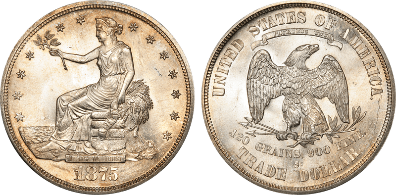 1875 (S) Trade Dollar - S/C