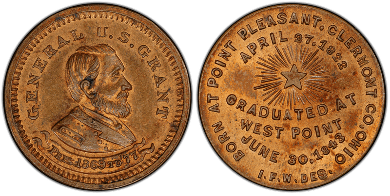 (1877) Copper Token Rulau NY-Unlisted, Isaac F. Wood, Civic Grant