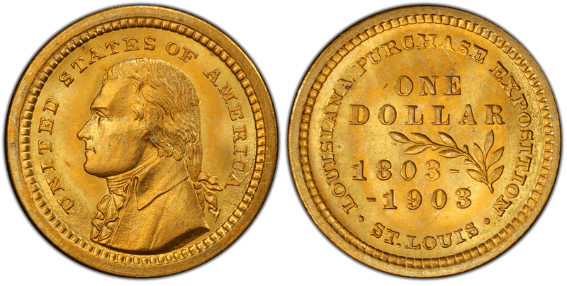 1903 Louisiana Purchase Exposition Commemorative Gold Dollar - Jefferson