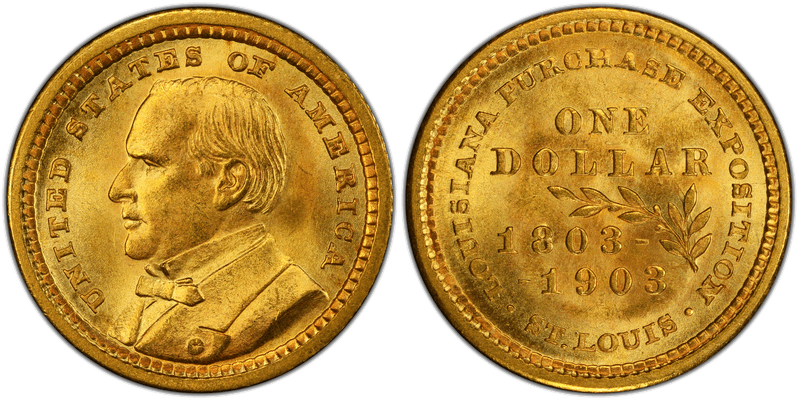1903 Louisiana Purchase Exposition Commemorative Gold Dollar - McKinley