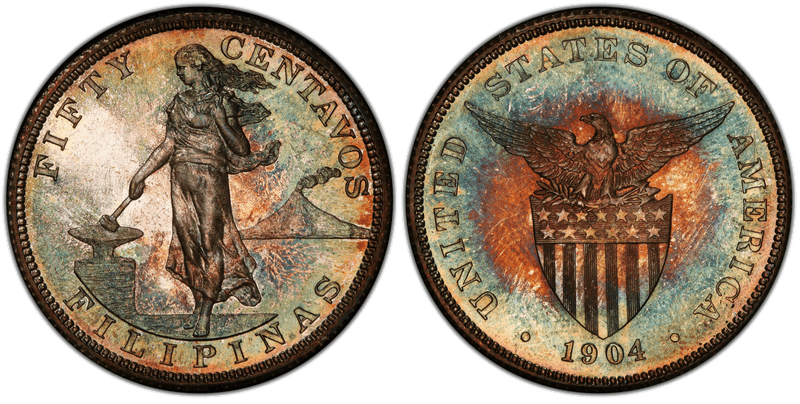 1904 Proof Philippine Fifty Centavos