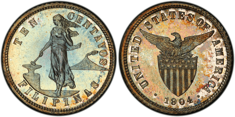 1904 Proof Philippine Ten Centavos