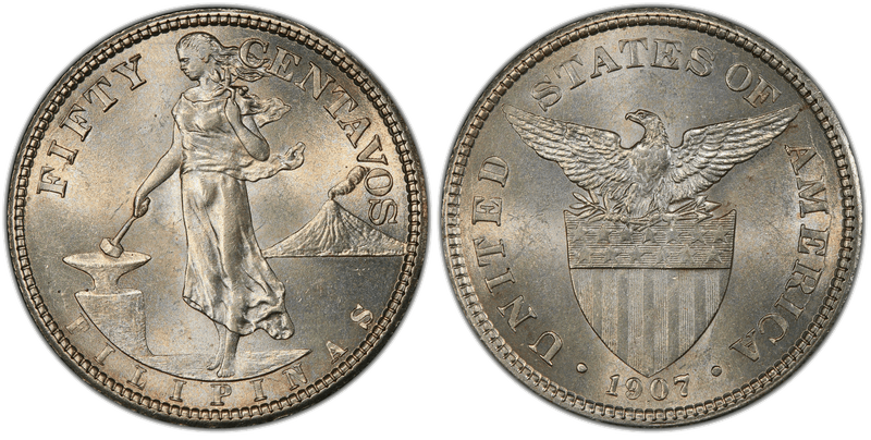1907 Philippine Fifty Centavos