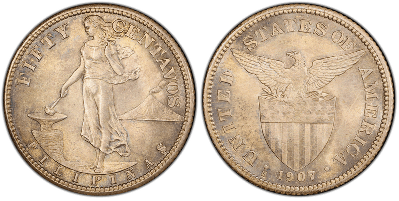 1907 Philippine Fifty Centavos