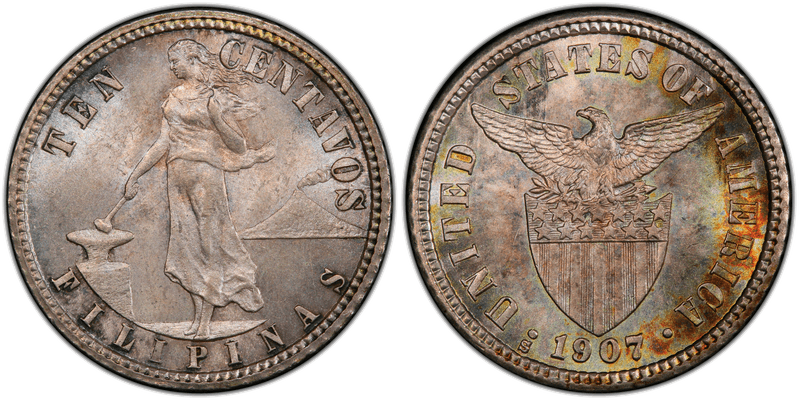 1907 Philippine Ten Centavos