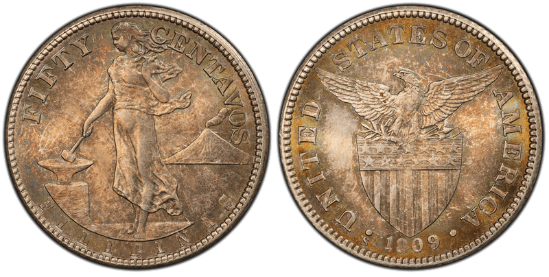 1909 Philippine Fifty Centavos