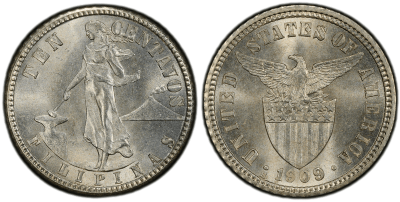 1909 Philippine Ten Centavos