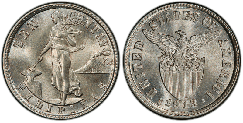 1913 Philippine Ten Centavos