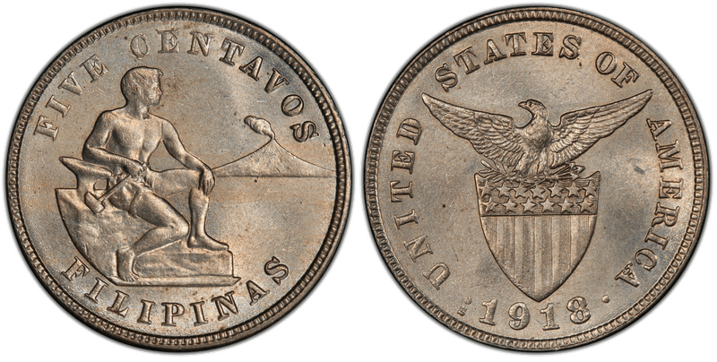 1918 Philippine Five Centavos