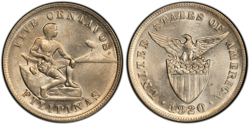 1920 Philippine Five Centavos