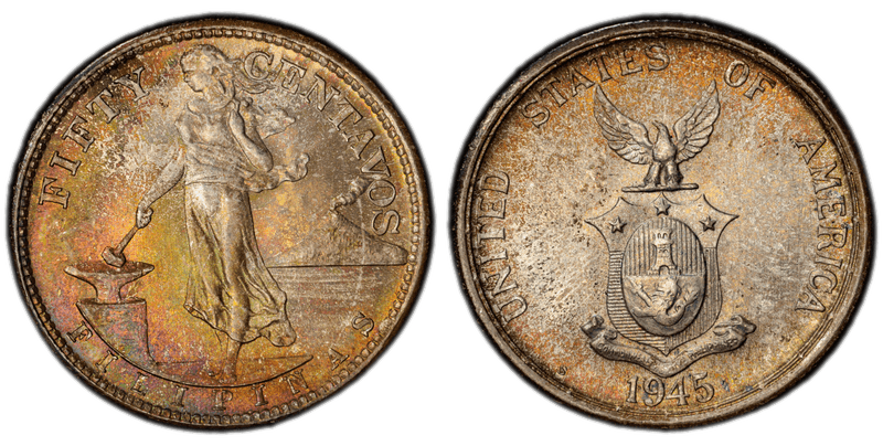 1945 Philippine Fifty Centavos