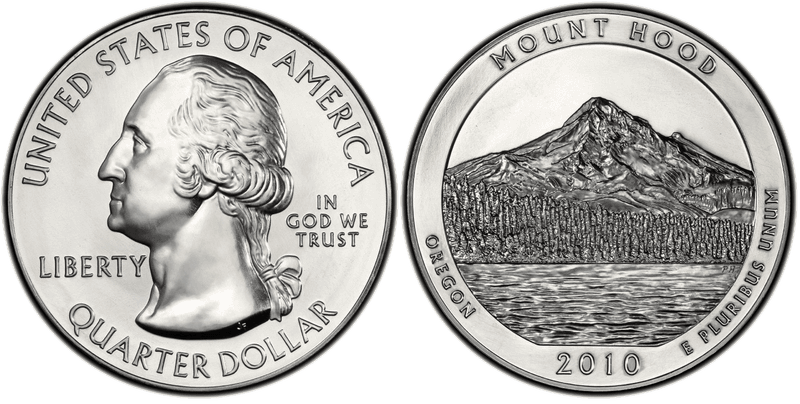 2010 (P) Mount Hood National Park 5 oz Silver Quarter