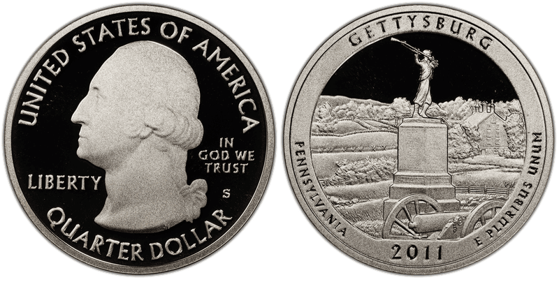 2011 (S) Proof Gettysburg National Park Quarter