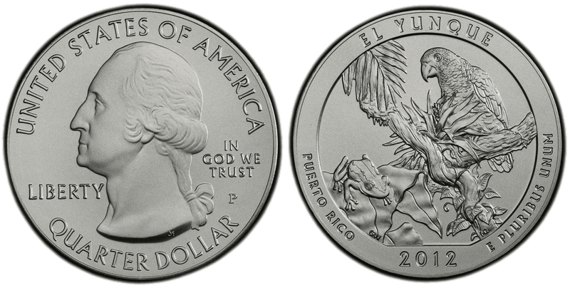 2012 (P) Burnished El Yunque National Park 5 oz Silver Quarter