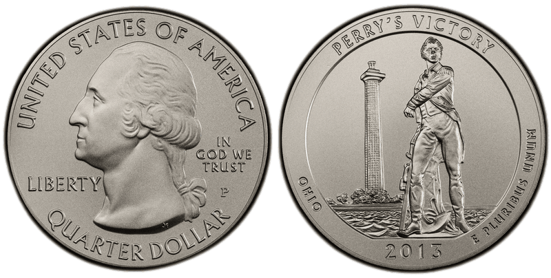 2013 (P) Burnished Perry's Memorial National Park 5 oz Silver Quarter