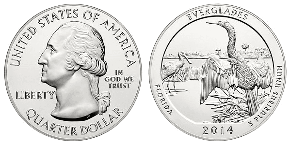 2014 (P) Everglades National Park 5 oz Silver Quarter