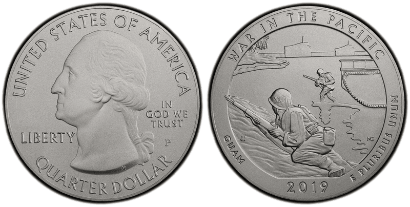 2019 (P) Burnished War in the Pacific 5 oz Silver Quarter