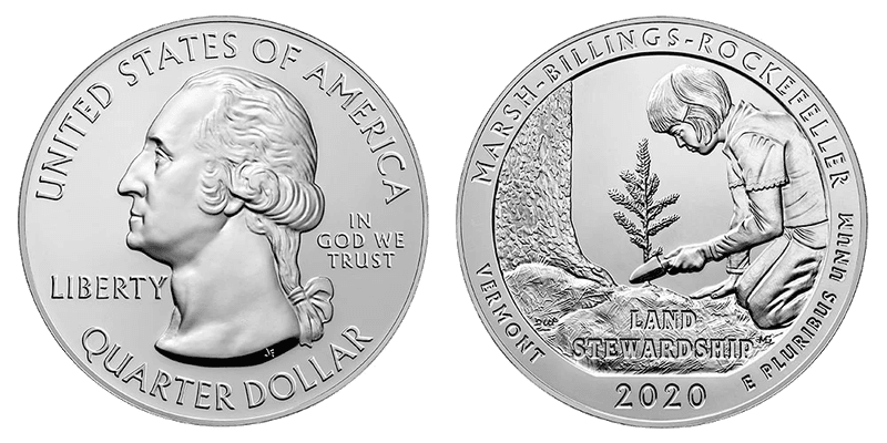 2020 (P) Marsh-Billings-Rockefeller National Park 5 oz Silver Quarter