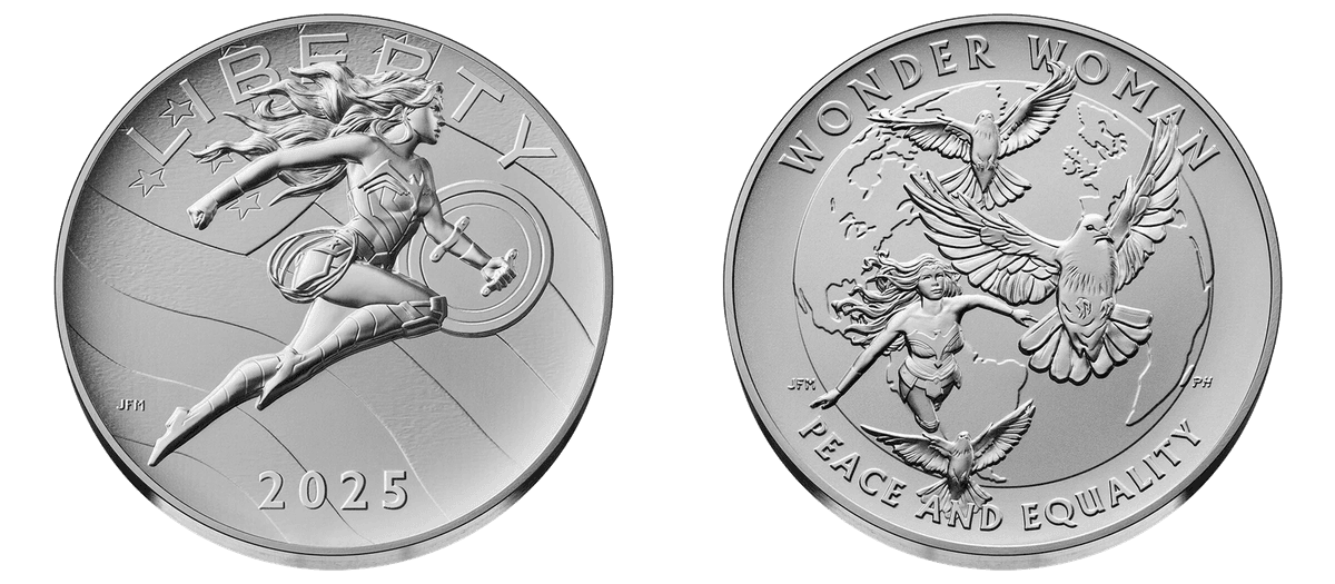 2025 Comic Art Wonder Woman 2.5 Ounce Silver Medal