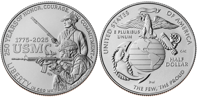 2025 United States Marine Corps 250th Anniversary Commemorative Half Dollar