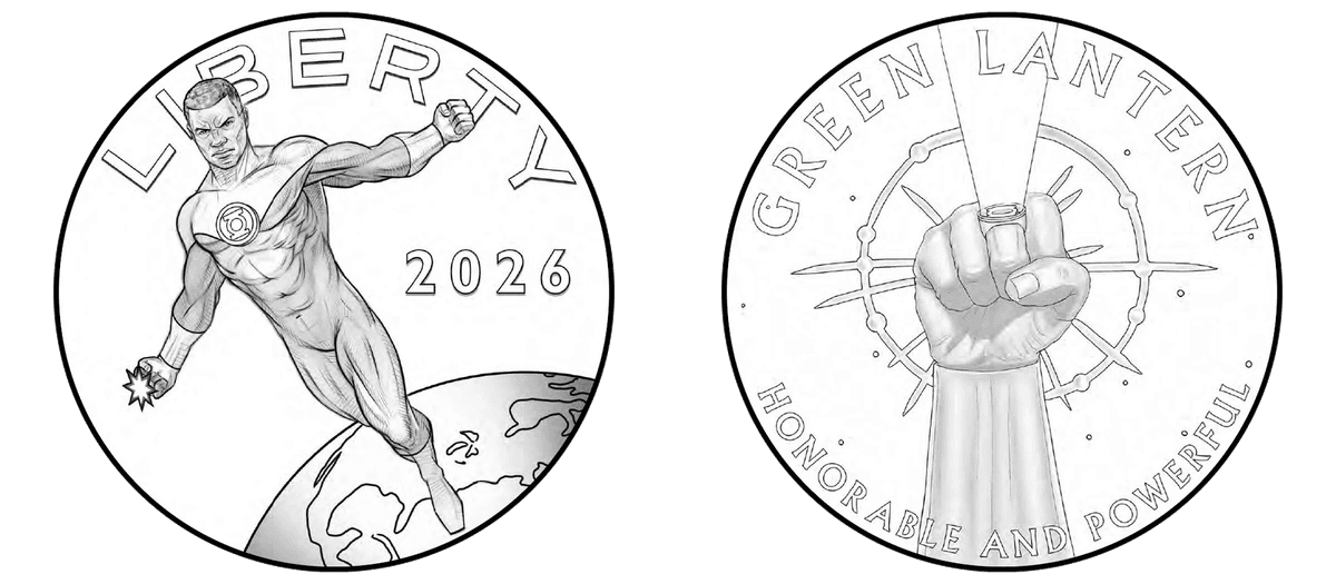 2026 Comic Art Green Lantern 2.5 Ounce Silver Medal