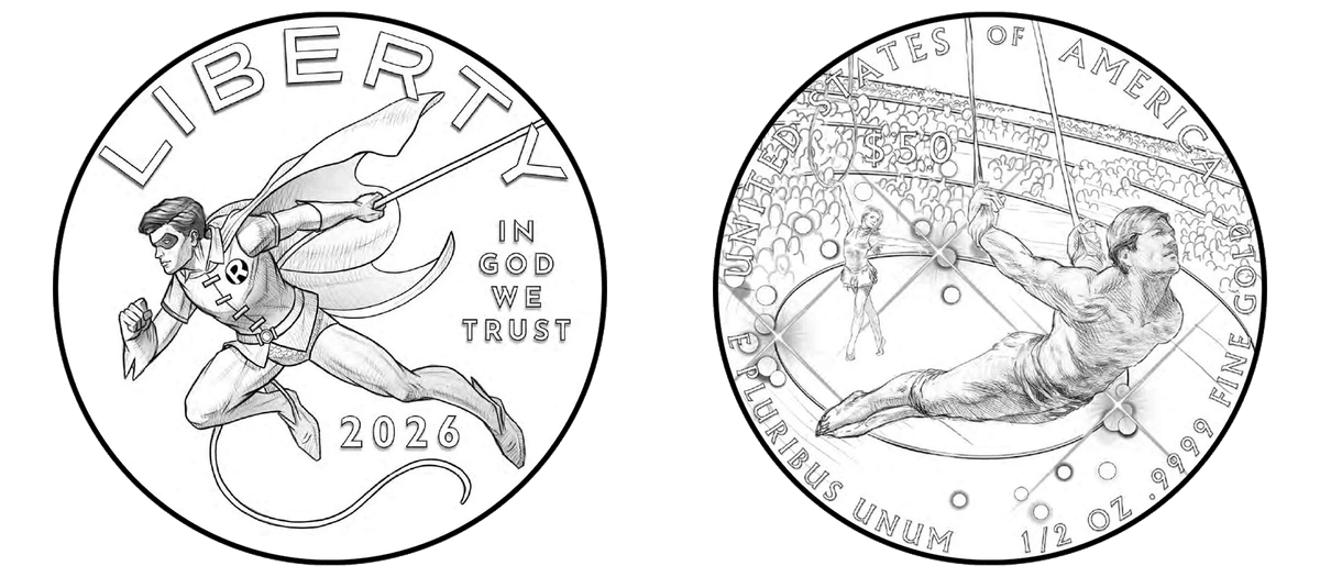 2026 (W) Proof Comic Art Robin Half Ounce Gold $50 Coin