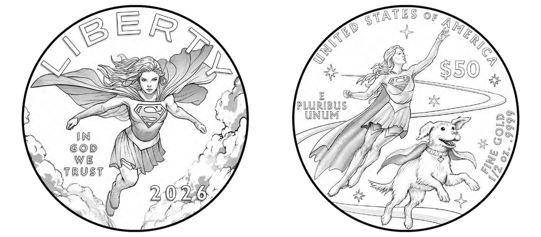 2026 (W) Proof Comic Art Supergirl Half Ounce Gold $50 Coin