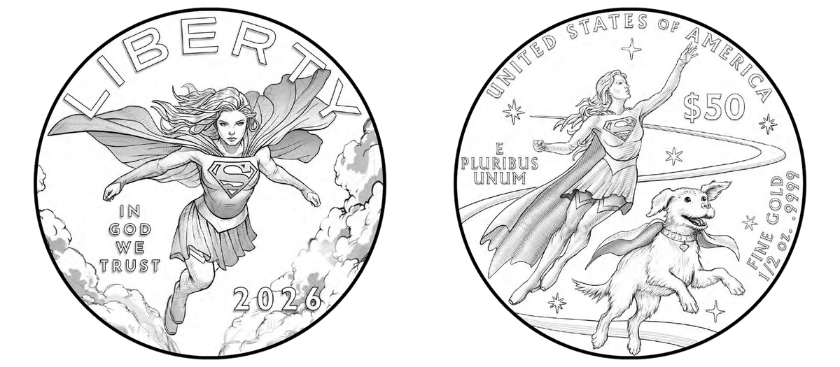 2026 (W) Proof Comic Art Supergirl Half Ounce Gold $50 Coin