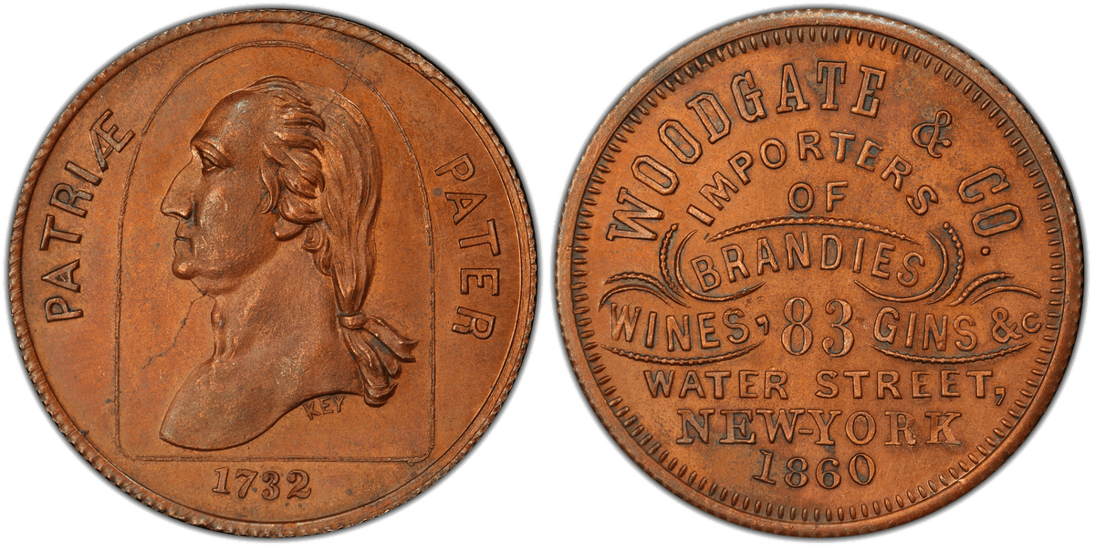 (1860) Copper Token GW-234, Woodgate & Co.