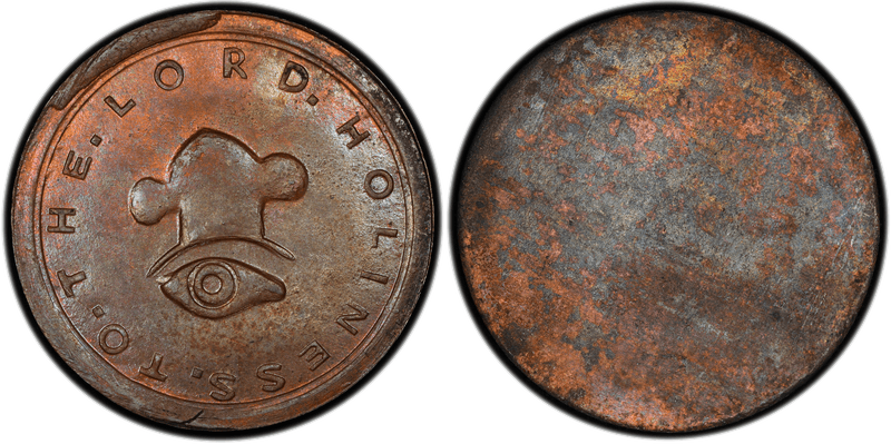 ND Mormon Ten Dollar - Uniface Copper Reverse, K-4a, Plain Edge Restrike