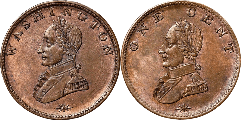 Undated Washington Double Head Military Bust Cent
