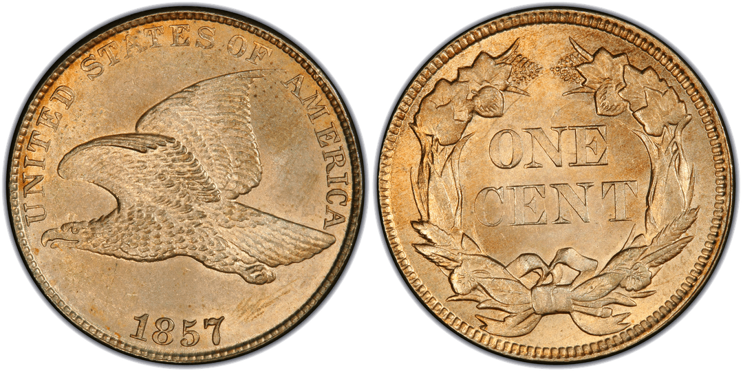 1857 Flying Eagle Cent Mule Die Clash with Quarter FS-901