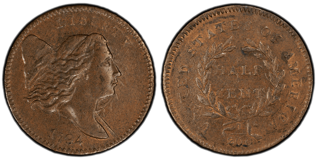 1794 Liberty Cap Right Half Cent Die Clash (Third Example)