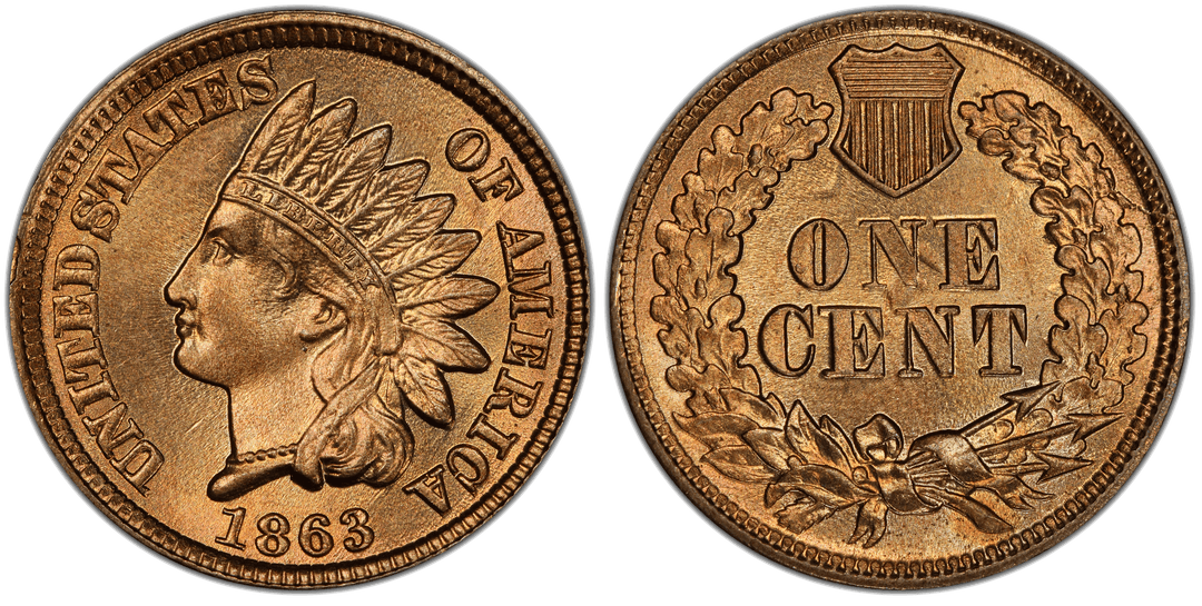 1863 Indian Head Cent Die Clash (Reverse)