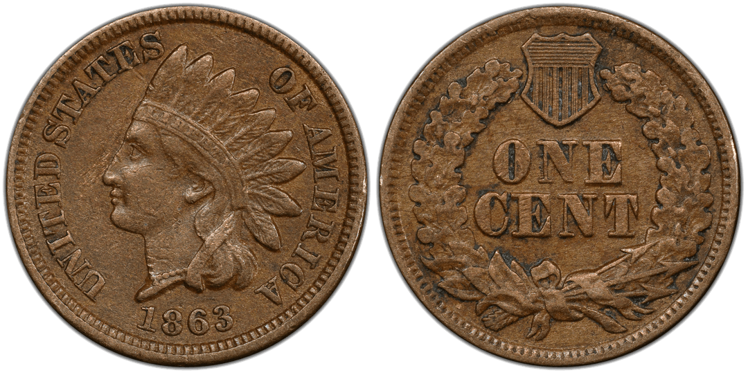 1863 Indian Head Cent Misplaced Date FS-302 Snow-20