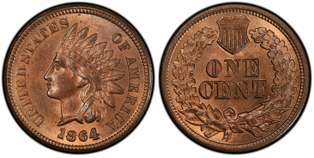 1864 Indian Head Cent (L on Ribbon) Repunched Date FS-2303 Snow-4