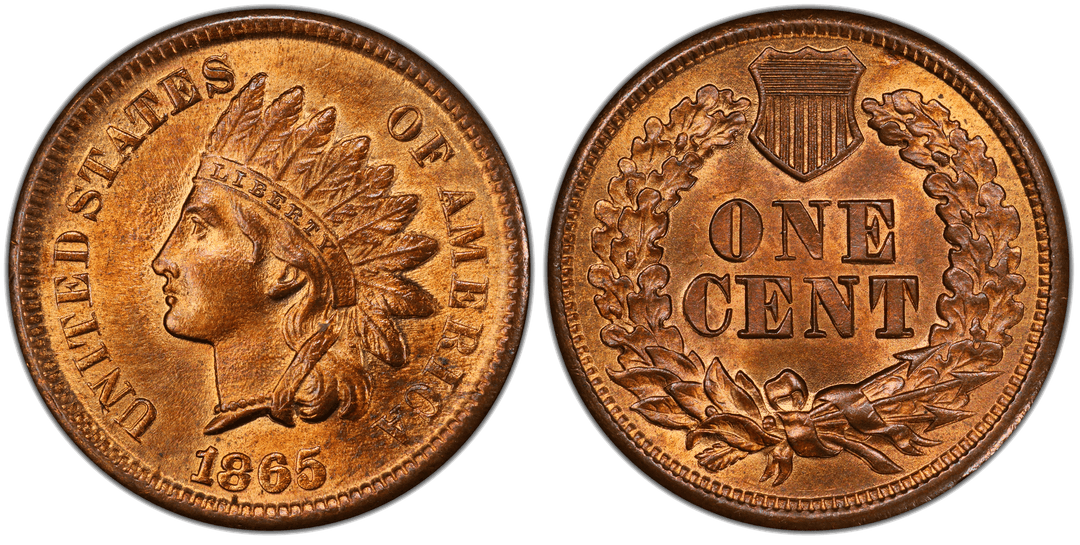1865 Indian Head Cent (Plain 5) Die Clash (Reverse)
