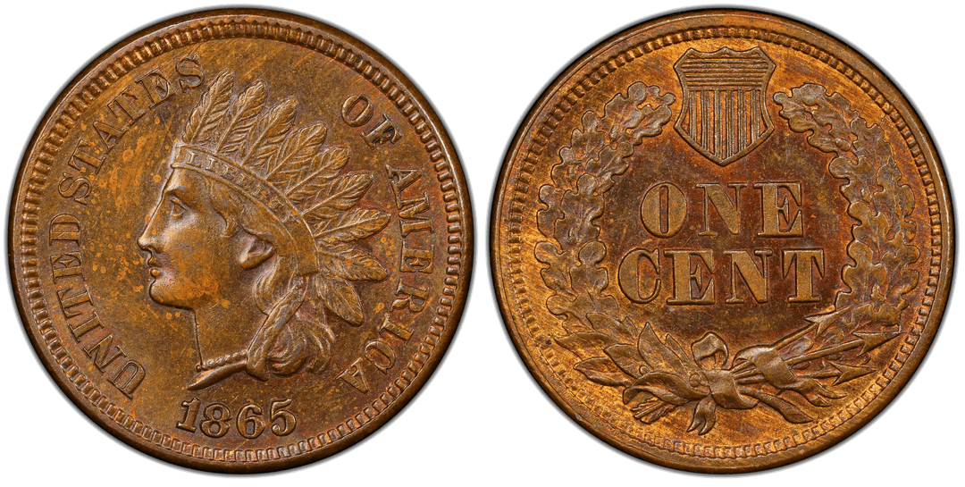 1865 Indian Head Cent (Plain 5) Repunched Date FS-301 Snow-1
