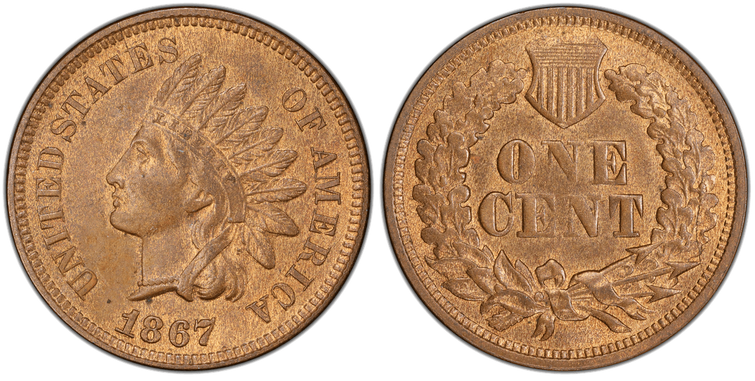 1867 Indian Head Cent Repunched Date FS-302