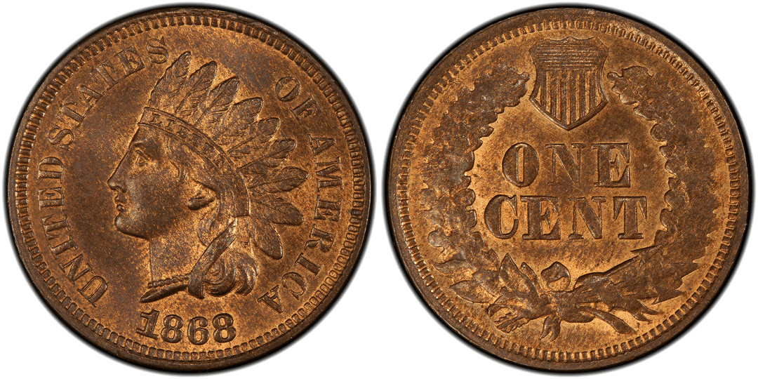 1868 Indian Head Cent Doubled Die Obverse FS-103 Snow-5