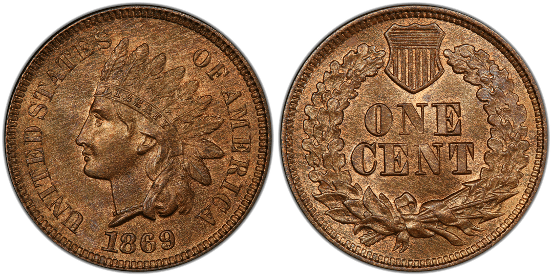 1869 Indian Head Cent Repunched Date FS-303 Snow-4