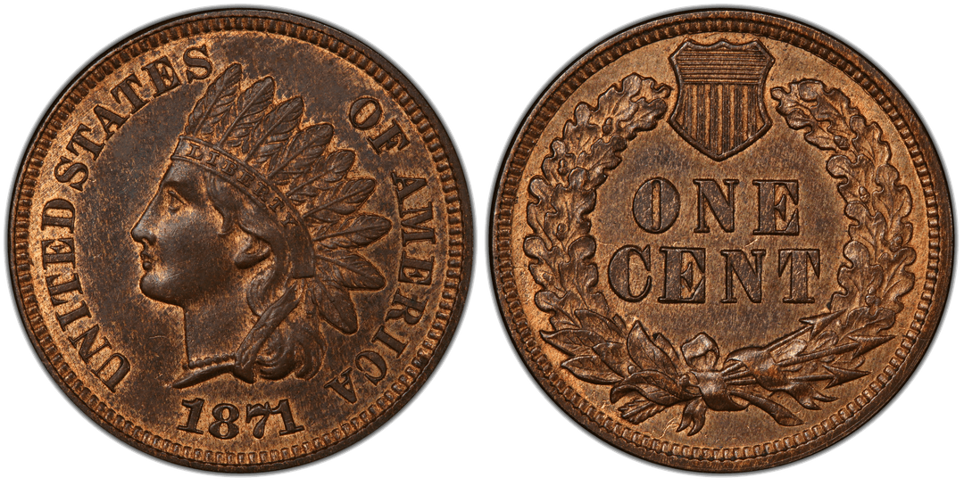 1871 Indian Head Cent Misplaced Date FS-301