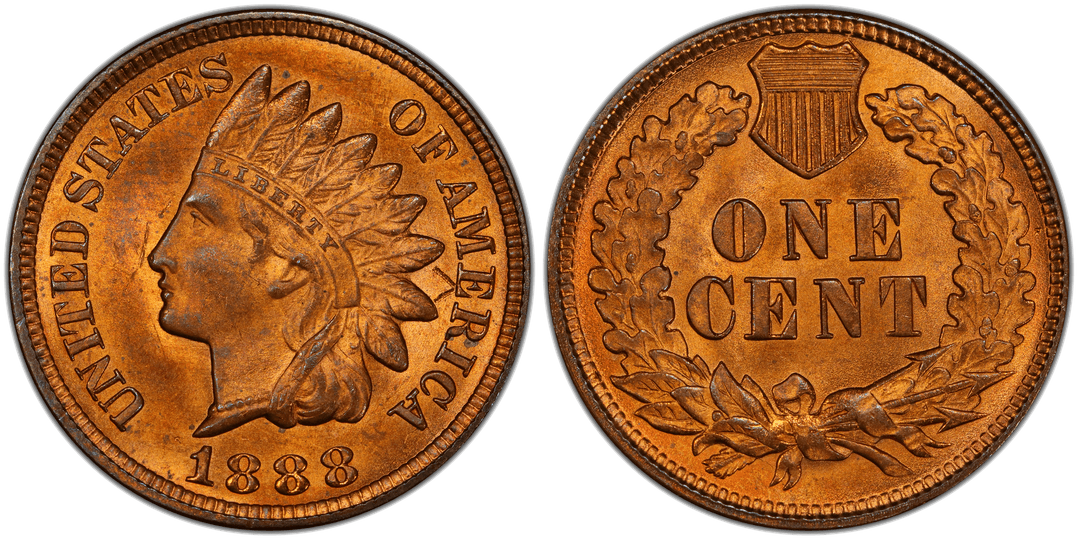 1888 Indian Head Cent Strike Through (Obverse)