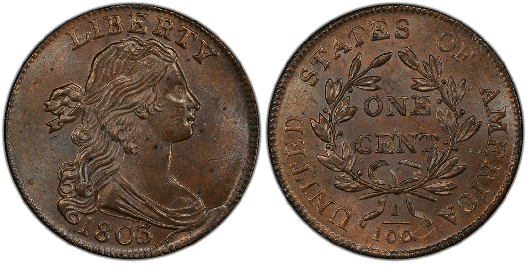 1803 Draped Bust Large Cent S-254 Retained Obverse Cud