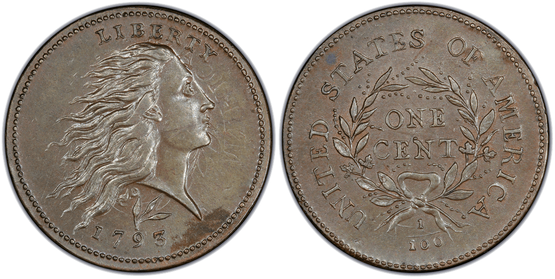 1793 Wreath Cent (Lettered Edge) Obverse Die Clash