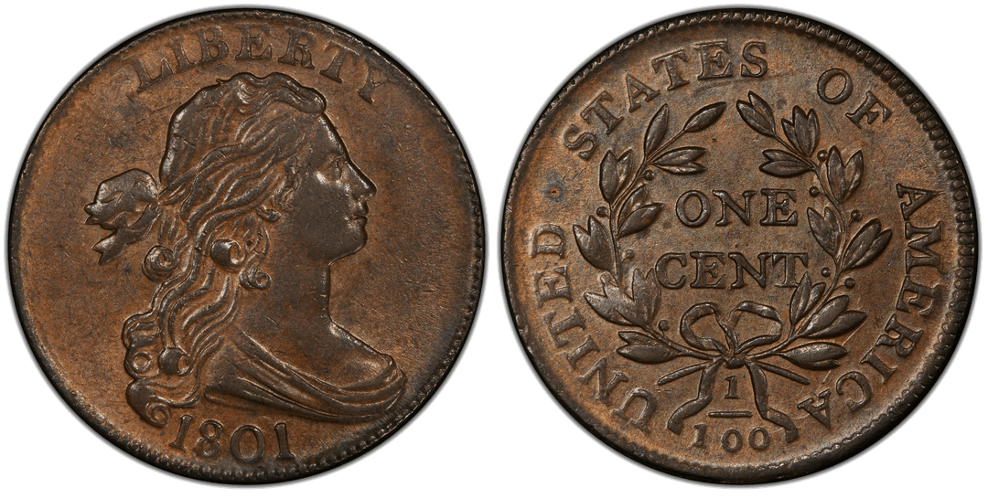 1801 Draped Bust Large Cent Reverse Die Clash