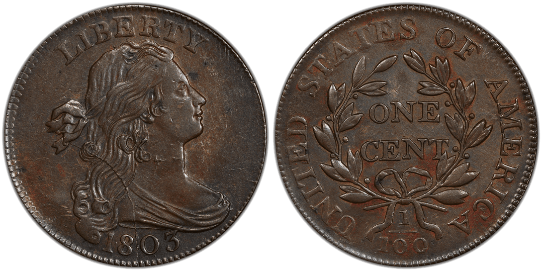 1803 Draped Bust Large Cent (Small Date, Large Fraction) S-261 Obverse Pre-Cud