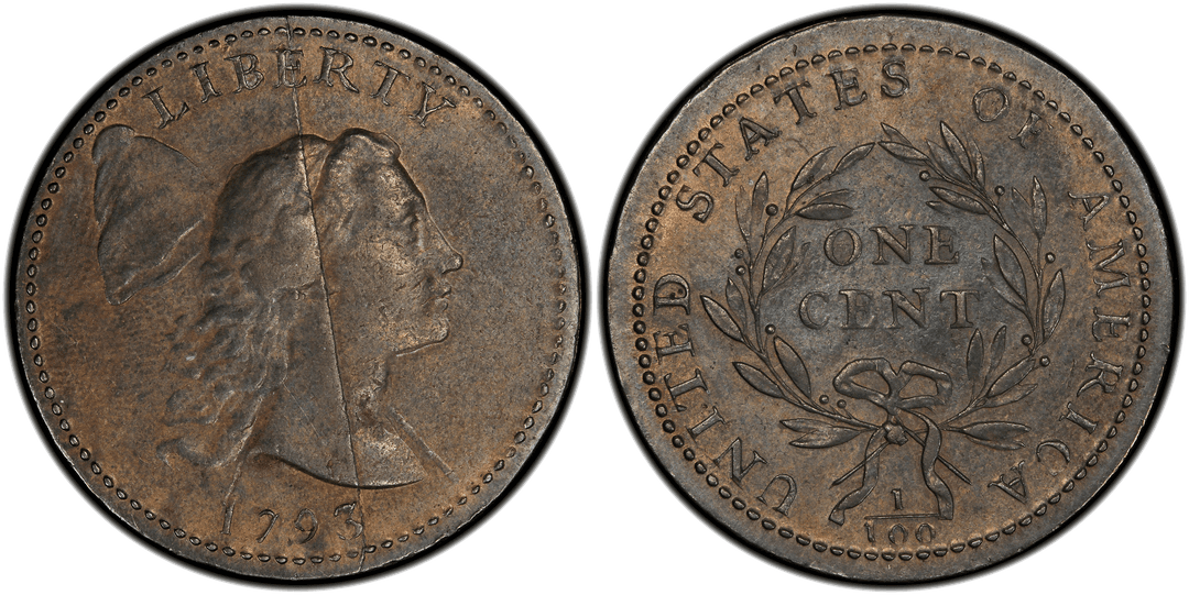 1793 Liberty Cap Large Cent Obverse Split Die