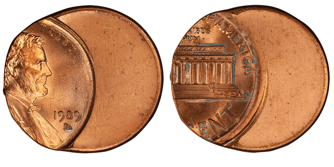 1989 (D) Lincoln Memorial Cent Off-Center Strike