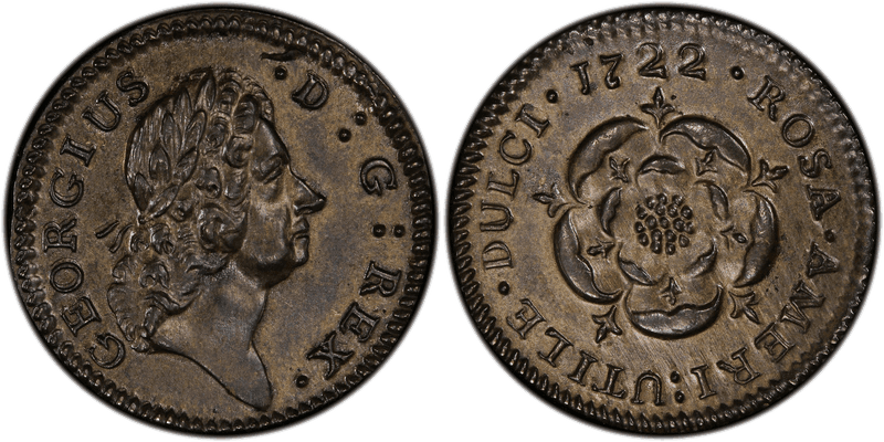1722 1/2 P Rosa Americana - D.G. REX
